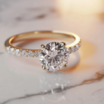 GIA-certified diamond ring featured in a guide about diamond loan value and the 4Cs