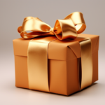 Gold gift box representing thoughtful pawn shop gift ideas